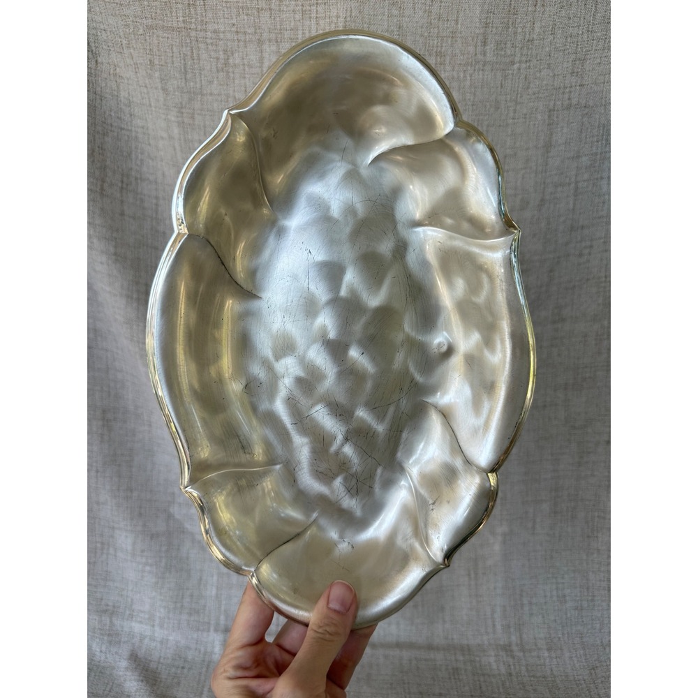 WMF Ikora Tray 11" Silver Biomorphic Footed MCM EP Brass Germany